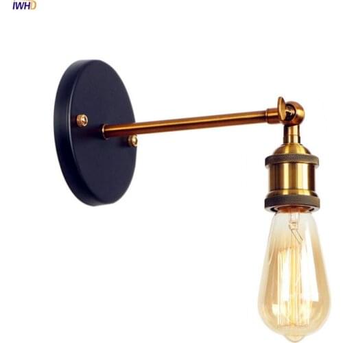 IWHD Loft Industrial Retro LED Wall Lights Fixtures Stair Living Room Edison Antique Vintage Wall Lamps Home Lighting Lampen