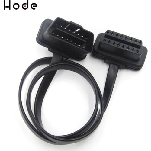 OBDⅡ60cm Thin 16Pin Noodle Male to Female Elbow ELM327 OBD2 Extension Cable
