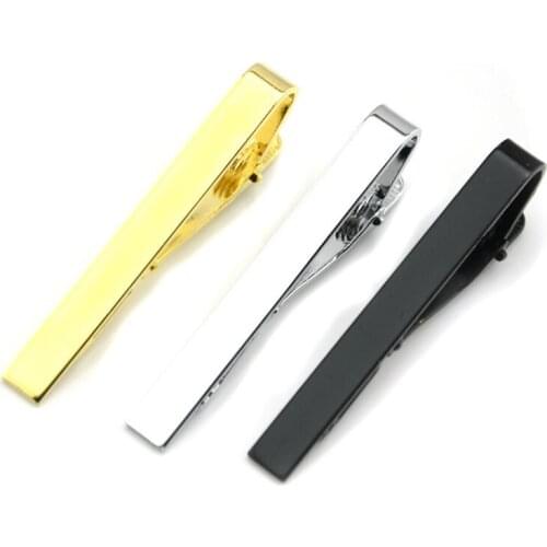 Wedding Anniversary Business and Daily Life Classic Tie Clip Silver Gold Black Necktie Tie Bar Pinch Clips