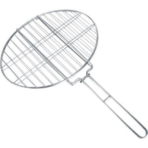 BBQ Fish Grill Basket Wire Rack with Grids Reusable Folding Grill Mesh Basket for Outdoor Garden BBQ