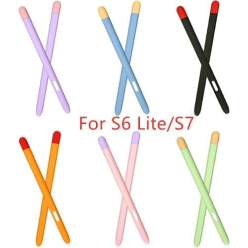 Fashion Multiple Color Soft Silicone Stylus Case For Tab S6 Lite/S7 Tablet Touch Pen Cover