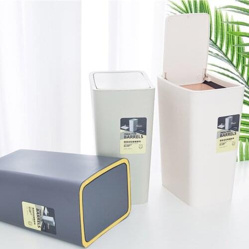 Dorm Room Kitchen Office Trash Can Wastebasket Toilets Household with Cover Creative Tuba Push