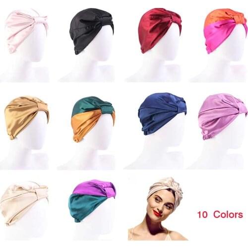 2021 New Silk Salon Bonnet Hats for Women Sleep Shower Cap Bath Towel Hair Dry Quick Hair Care Head Wrap Hat Gorras Para Mujer