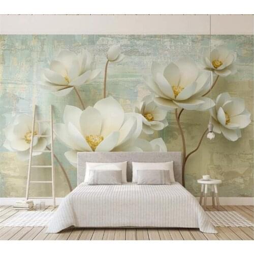 Customized wallpaper 3d mural new embossed color carving flower simple oil painting background wall living room restaurant обои