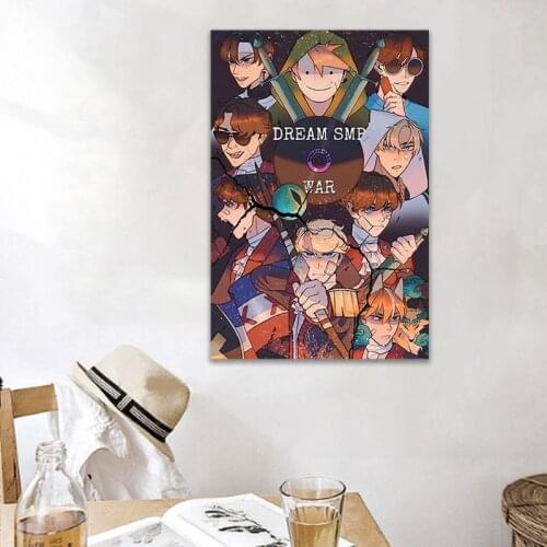 Dream SMP Poster Anime poster Decorative Painting Canvas Poster, for Living Room Door Bedroom Unframed Version