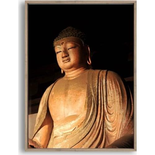 Buddha Face Gold Artwork On Sale Poster Wall Painting Living Room Abstract Canvas Art Pictures For Home Decor No Frame