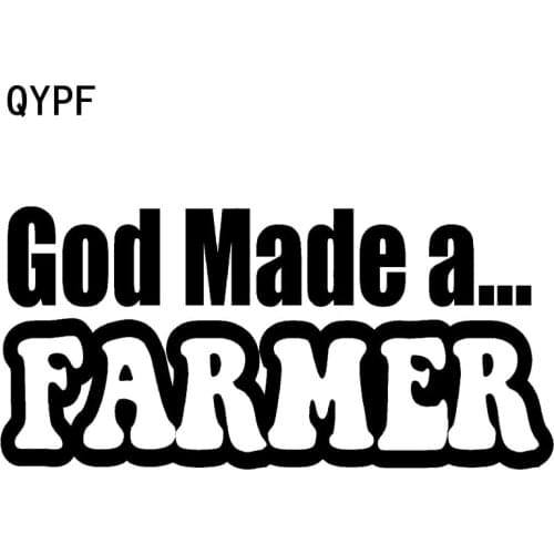 QYPF 16cm*7.5cm Fun Personality Decoration God Made A FARMER Vinyl Decal Car Sticker Black Silver C15-1719