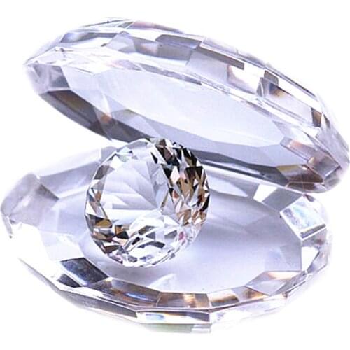 Clear Crystal mussel shell with Lovely diamond decoration office desk wedding decoration furnishings home decoration gift