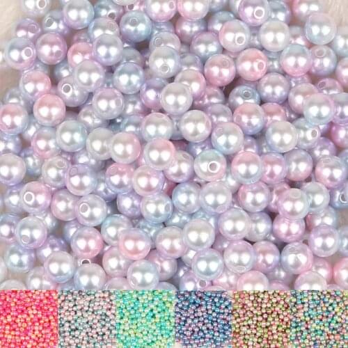 4mm/6mm/8mm/10 mm multicolor round plastic acrylic ABS charm loose pearl beads counter display beads For Handmade Craft Making