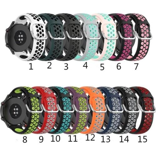 Colorful Soft Silicone Watch Band Strap for Huawei GT2 42MM 46MM Breathable Bracelet Replacement Wristbands for Huawei gt 2e