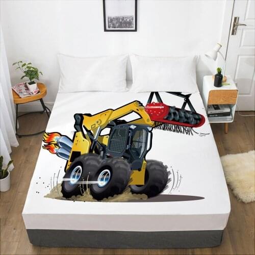 Cartoon Childrens Elastic fitted sheet bed sheet With An Elastic Band 160x200 Mattress Cover Bed cover for kids baby Car PUSH