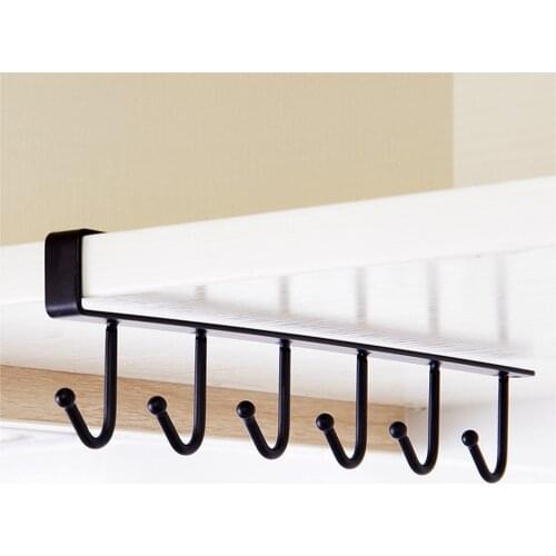 Cabinet Iron Storage Rack Multi-Function Hook Wardrobe Finishing Rack Kitchen Seamless Nail-Free Hook Hanger