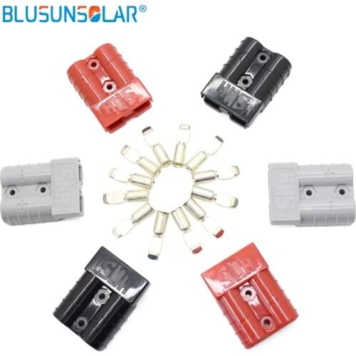 10 piece 600V 50A Black gray red SB50 Plug Connector Double Pole with copper Contacts for Solar Panels Caravans Battery