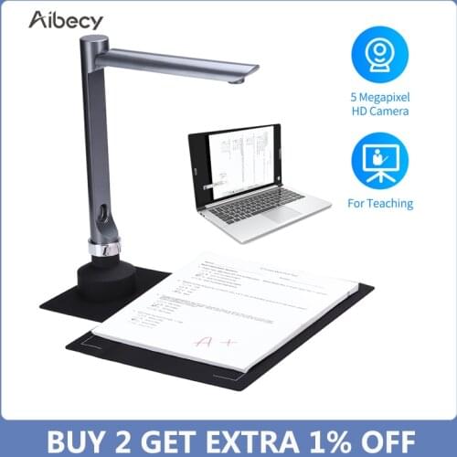 Aibecy F60A USB Scanner Document Camera сканер 5 Mega-Pixel Camera A4 Capture Size with LED Light Teaching Software for Learning