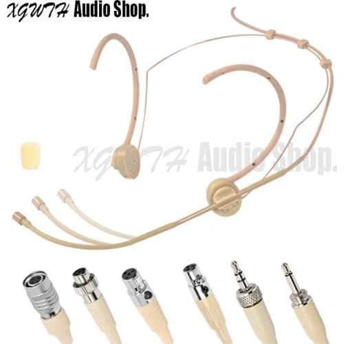 Foldable Ear Hook Head Wearing Headworn Headset Microphone for Shure MiPro Sennheiser AKG Wireless Transmitter Mic System
