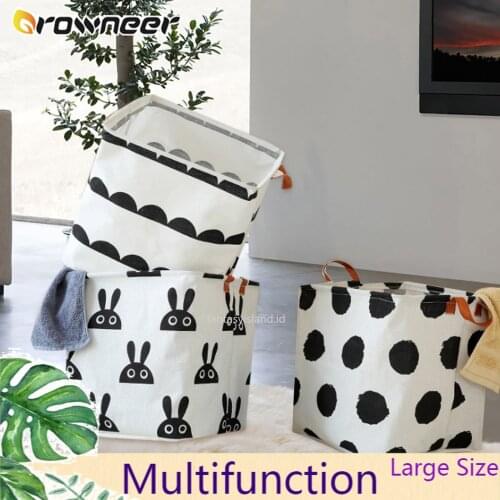 Canvas Storage Basket Large Size Foldable Laundry Basket Practicability Save Space Toy Storage Ornament Sundries Organizer