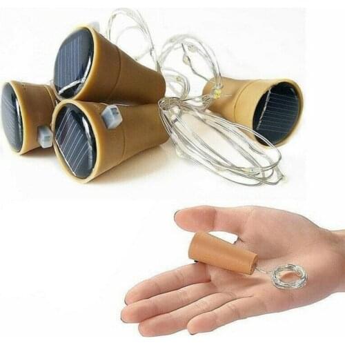 Solar Powered Wine Bottle Lights with Cork 1m Led Copper Lights Fairy For Party Bar Indoor String Decor Wire Colorful Weddi G1E5