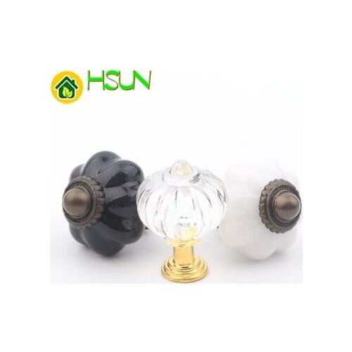 Modern acrylic knob lantern handle door zinc alloy cabinet drawer kitchen handle furniture black white transparent pumpkin knob