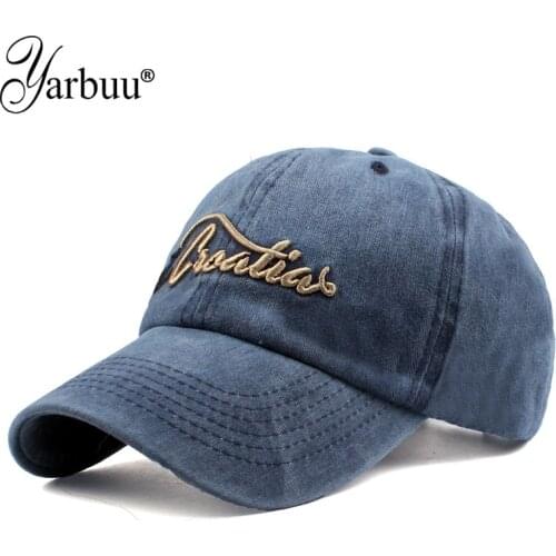[YARBUU]Cotton Gorras embroidery anchor Baseball Cap Vintage Casual Hat Snapback Adjuatable Baseball Caps Brand New For Adult