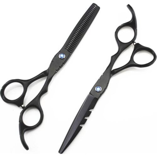 Japan steel 5.5 6 '' blue gem cut hair cutting scissors haircut thinning barber makas haircutting shears Hairdresser scissors