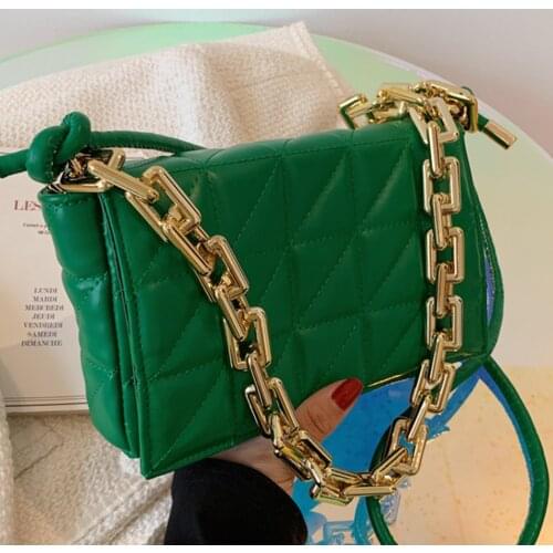 Women Fashion Handbags Purses Luxury Designer Small Shoulder Crossbody Messenger Sac Female Thick Chain Underarm Flap Hobos Bag