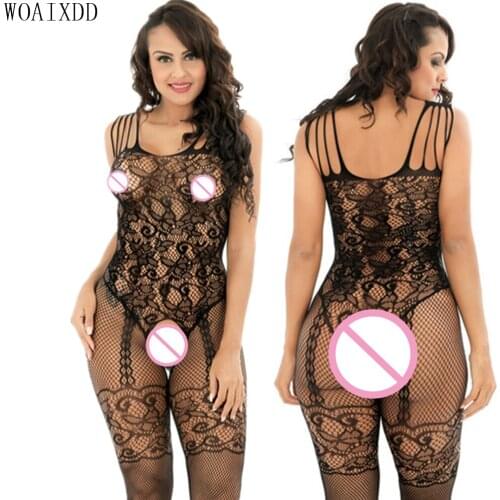 Women Sex Costume Lingerie Bodysuit Fishnet bodystocking Crotchless Babydoll Fetish Pantyhose Nightwear catsuit erotic Underwear