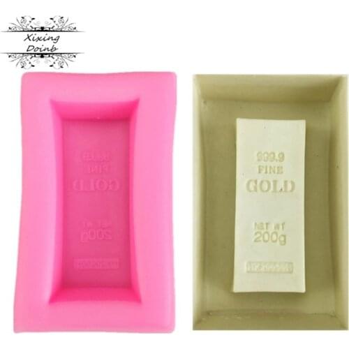 Gold shape cake decoration tool gold fudge chocolate silica gel mold sugar paste Candy Chocolate Mold