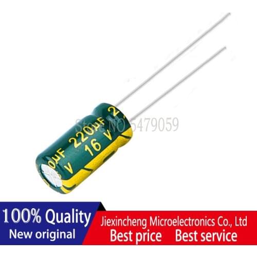 50pieces)16V 220UF 6*7mm 6*12mm high frequency low impedance 16V220UF 6*7 6*12 aluminum electrolytic capacitor