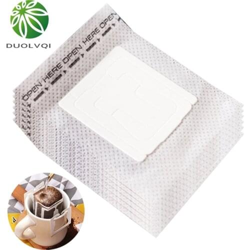 Duolvqi 50pcs/Pack Portable Hanging Ear Style Coffee Filters Bag Coffee Filter Bag PP Filter Cloth Coffee Tea Practical Tools