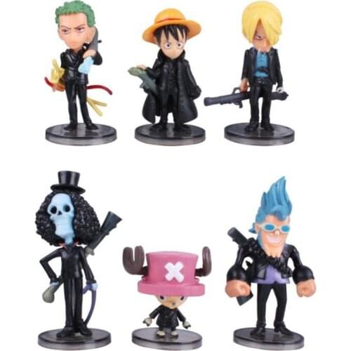 6pcs/set Anime One Piece Luffy Tony Chopper Zoro Sanji Franky Action Figure PVC Q Version Model Gift Figuras De Anime