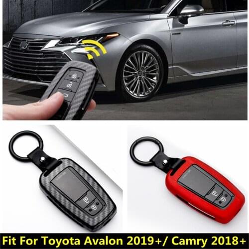 Lapetus Accessories Fit For Toyota Avalon 2019 2020 Camry 2018 - 2021 Key Case Covers Chains Molding Cover Trim Carbon Fiber ABS