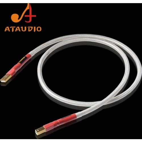 ATAUDIO Silver-plated QED Hifi usb Cable High Quality Type A to B DAC Data USB Cable E30 D90 A90