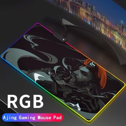 Large Valorant Office RGB Illumination Mouse Pad Mat Game Gamer Gaming Mousepad Keyboard Compute Anime LED Desk Mat for CSGO