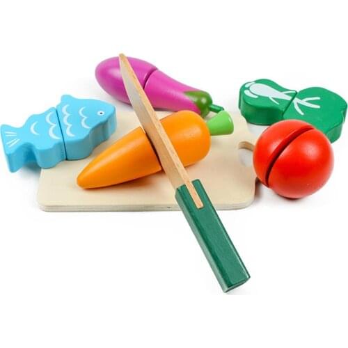 Wooden Barrel Packed Fruit and Vegetable Childrens Kitchenware Toys Play House Educational Toy