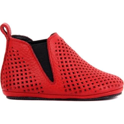 Sail Lakers-Red Leather Baby Shoe