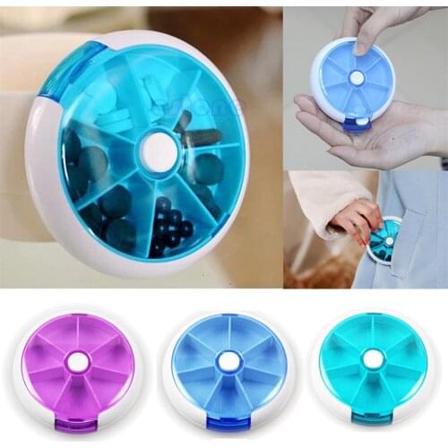 Weekly New Rotating Pill Box Travel Pill Case Splitter Pill Organizer Medicine Box 7 Day Pill Cutter Tablet Container Pastillero