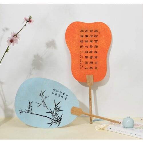 Artist DIY Hand Fan Chinese Calligraphy Painting Creation Xuan Paper Fans Chinese Classical Blank Gilt Xuan Paper Fan Art Supply