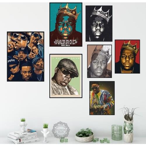 Notorious B.I.G Biggie Smalls Tupac Shakur Rapper King Art Poster Canvas Painting Wall Picture Home Decor quadro cuadros