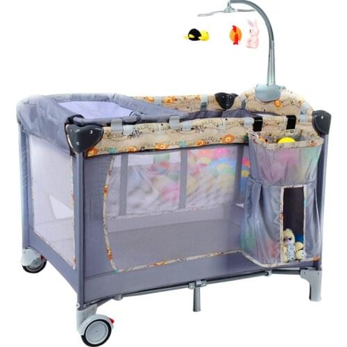 Multifunctional Folding Travel Bed Portable Baby Cradle Baby Shaker Fence Double-layer children playbed games crib for infants