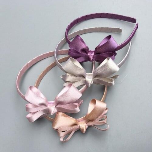 12pcs Fashion Glitter Ribbon Hair Bow Hairbands Cute Bowknot Headbands Hair Sticks Princess Headwear Girls Hair Accessories