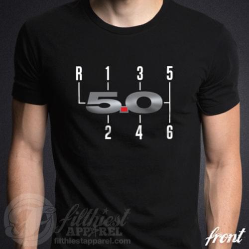 5.0L 6 Speed Manual T-Shirt Six Shifter Gear Shift Knob V6 Mustang Fan Gt Badge New 2019 Fashion Hot T-Shirt Summer Tops Tshirts