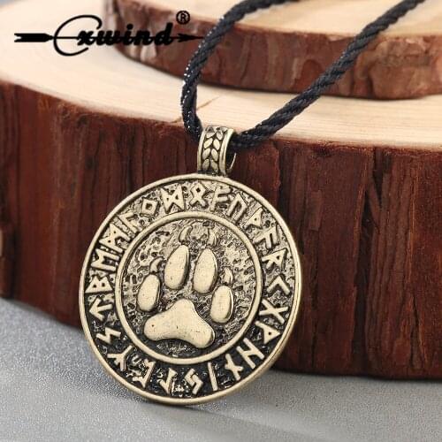 Cxwind New Slavic Veles Paws Pendant Necklace Warding Veles Sign Charm Animal Paw Amulets And Talismans Viking Necklace Jewelry