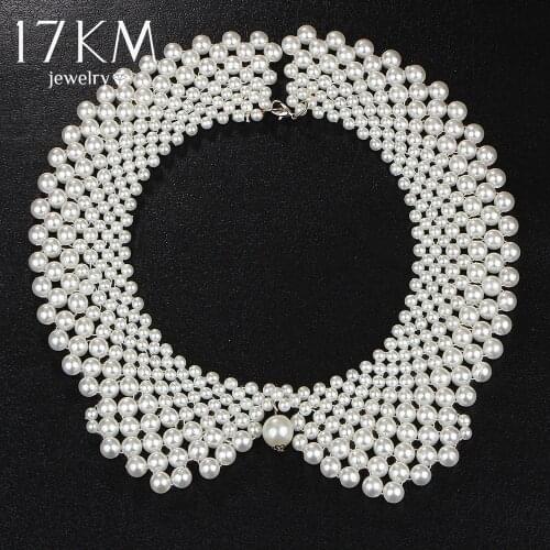 17KM Handmade Simulated Pearl Collar Necklace Choker Necklace Jewelry Wholesale