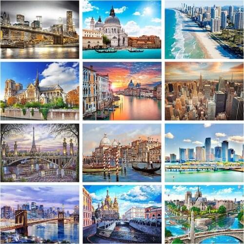 Venice City Scenery 5D DIY Diamond Painting Cross Stitch Building Landscape Mosaic Embroidery Art Home Room Decor Gift