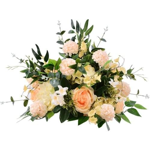 Real touc Wedding Road Lead Flower Rose Lily Hydrangea Flower Combination DIY Arched Door Flower row Window T Stage Wedding Deco