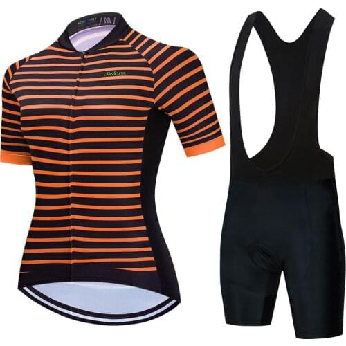 Salexo Summer Cycling Wear Breathable and Quick-drying Short Sleeve Cycling Wear Women Cycling Set Stripe Wear Cycling Clothing