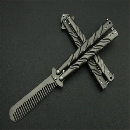 Folding Butterfly C-39 Comb Swing Knife All Titanium Not Sharp training Blade Survivcial Outdoor Camp And Hunt Kitchen EDC Tool