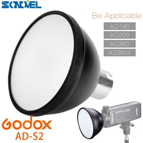 Godox AD200 Specially customized AD-S2 Standard Reflector Cover with Soft Diffuser For Godox AD200/AD180/AD360/AD360II