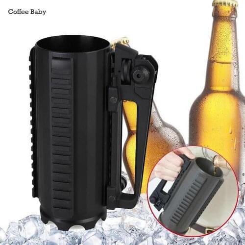 Tactical Aluminum Beer Mug Cup Rail Camping Multi Function Carry Cup for Outdoor Hunting Sport Coffee Drinking Tools