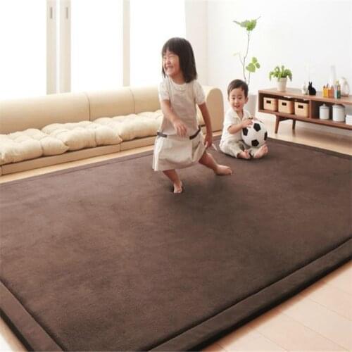 Thick 2CM Coral Fleece Velvet mat bedroom carpet thickened Baby climbed play mat living room rug large size mat
